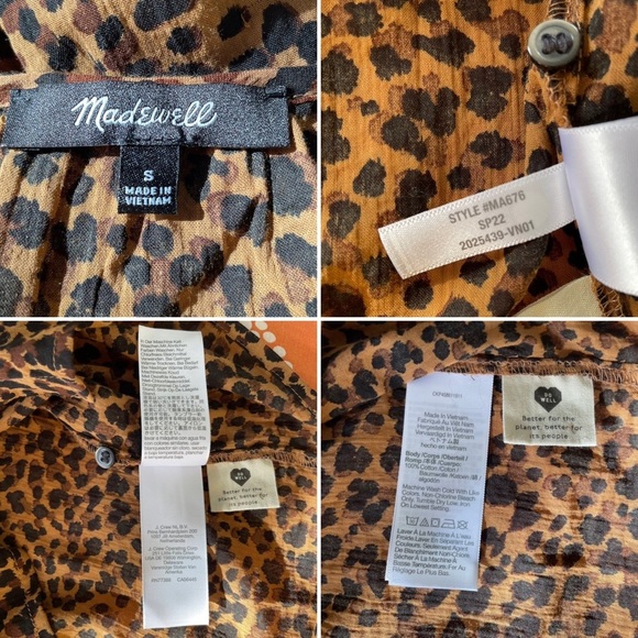 Madewell Balloon-Sleeve Button-Up Top in Painted Leopard - Picture 10 of 10